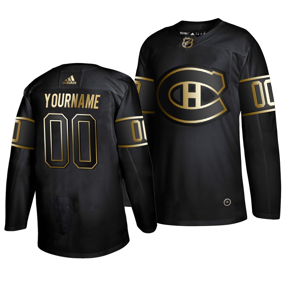 Cheap Adidas Canadiens Custom 2019 Black Golden Edition Authentic Stitched NHL Jersey